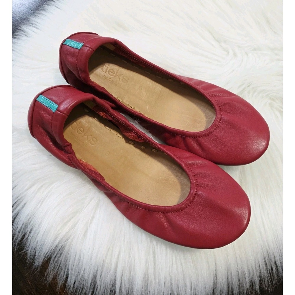 Tieks By Gavrieli Red Cardinal Foldable Ballet Flats US Size 6 Leather